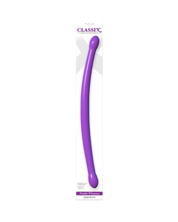 CLASSIX - GODE DOUBLE FLEXIBLE 43,7 CM VIOLET