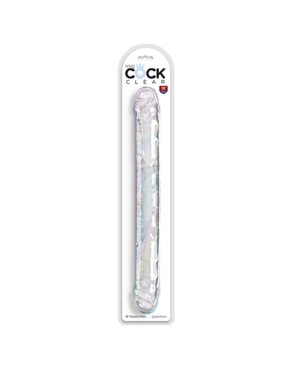 KING COCK - DOUBLE TROUBLE DOUBLE GODE 46 CM TRANSPARENT