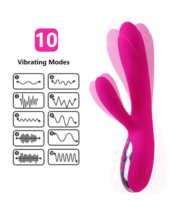 ARMONY - VIBRATEUR & STIMULATEUR FLEXIBLE EFFET CHALEUR FUCHSIA