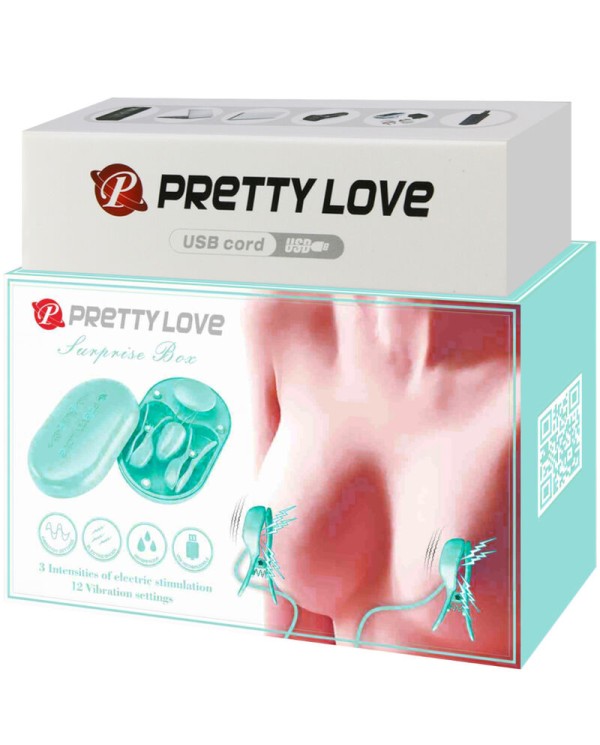 PRETTY LOVE - BOITE SURPRISE PINCE A ELECTRO STIMULATION BLEUE