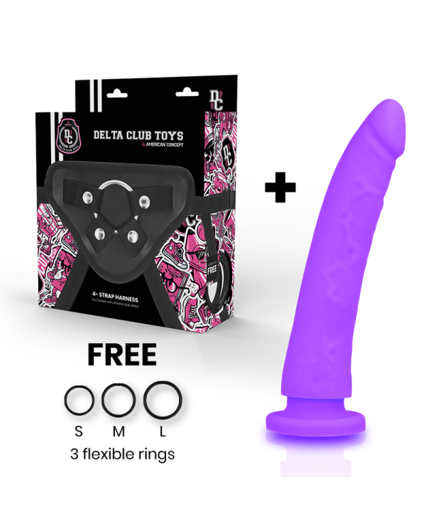 DELTA CLUB - TOYS ARNES + DONG SILICONE VIOLET 20 CM -O- 4 CM