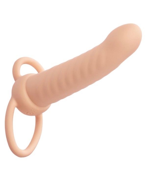 CALEXOTICS - MAXX DOUBLE PÉNÉTRATEUR NERVURÉ 10 VIBRATIONS FLESH