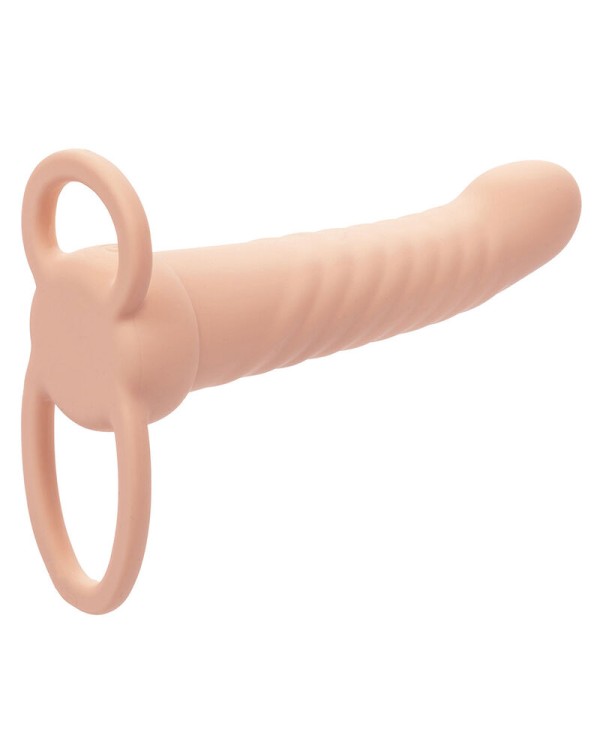 CALEXOTICS - MAXX DOUBLE PÉNÉTRATEUR NERVURÉ 10 VIBRATIONS FLESH