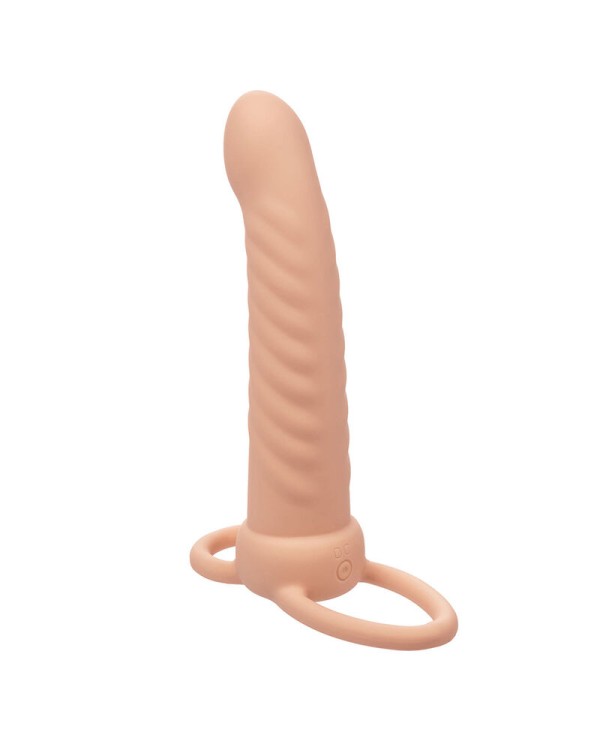 CALEXOTICS - MAXX DOUBLE PÉNÉTRATEUR NERVURÉ 10 VIBRATIONS FLESH