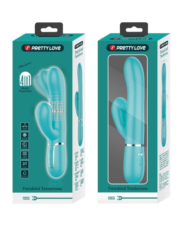 PRETTY LOVE - VIBRATEUR MULTIFONCTION G-SPOT VERT AQUA