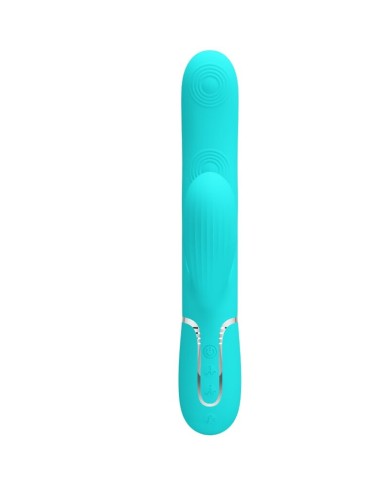 PRETTY LOVE - PERLITA VIBRATEUR MULTIFONCTION 3 EN 1 POINT G VERT AQUA