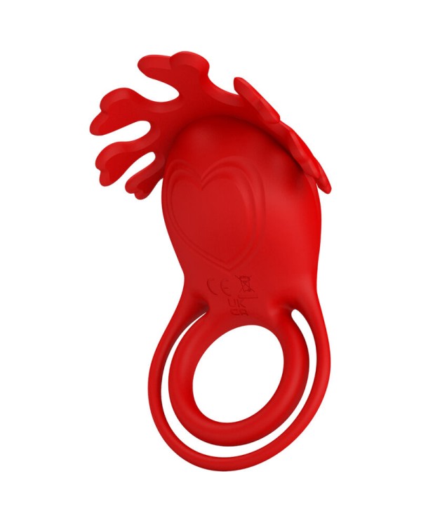 PRETTY LOVE - ANNEAU VIBRATEUR RUBEN 7 VIBRATIONS SILICONE ROUGE