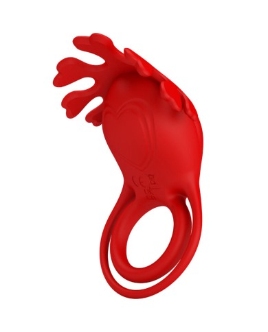 PRETTY LOVE - ANNEAU VIBRATEUR RUBEN 7 VIBRATIONS SILICONE ROUGE