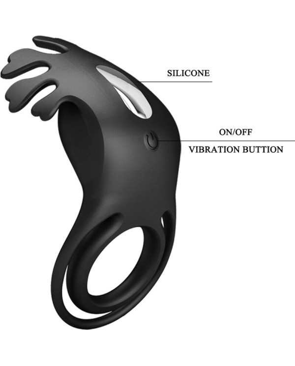 PRETTY LOVE - ANNEAU VIBRATEUR RUBEN 7 VIBRATIONS SILICONE NOIR