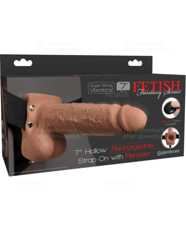 FETISH FANTASY SERIES - HARNAIS RÉGLABLE PÉNIS RÉALISTE AVEC BALLES RECHARGEABLES ET VIBRATEUR 17,8 CM