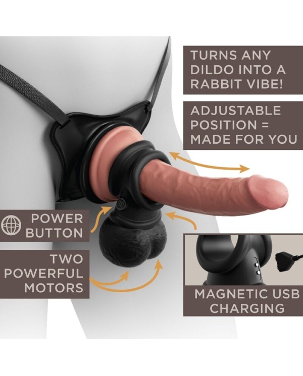 KING COCK - ELITE ANNEAU AVEC TESTICULE VIBRANT SILICONE