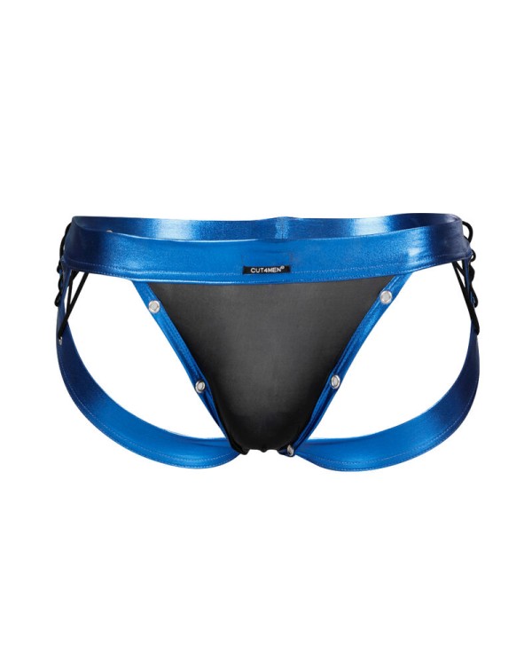 CUT4MEN - JOCKSTRAP DESIRE CUIRETTE BLEU XL