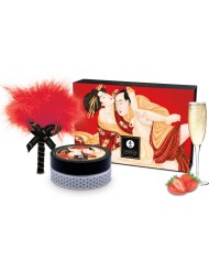 SHUNGA - KIT DE POUDRE DE MASSAGE COMESTIBLE À LA FRAISE