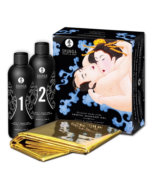 SHUNGA - GEL DE MASSAGE ÉROTIQUE ORIENTAL CORPS À CORPS AUX FRUITS EXOTIQUES