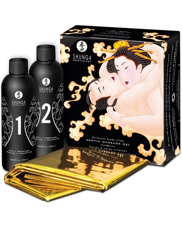 SHUNGA - GEL DE MASSAGE ÉROTIQUE CORPS À CORPS MELON MANGUE ORIENTAL