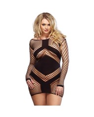 LEG AVENUE - MINIROBE LONGUE MANCHES NOIRE GRANDE TAILLE 1X/2X