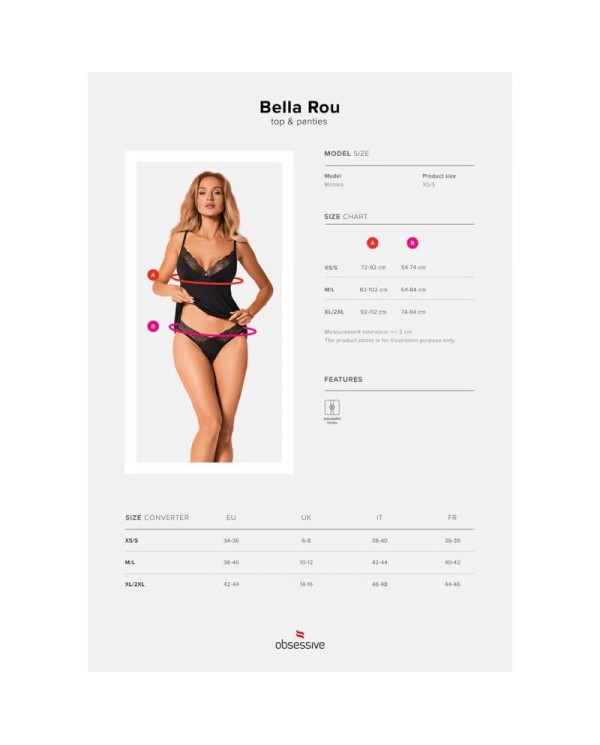 OBSESSIVE - HAUT ET CULOTTE BELLA ROU XS/S