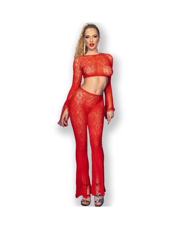 CHILIROSE - CR 4648 HAUT ET PANTALON ROUGE S/L