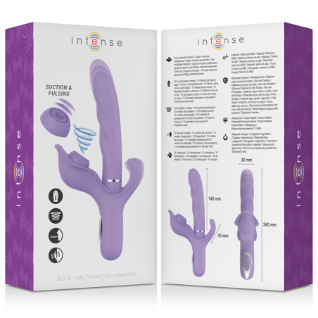 INTENSE - VIBROMASSEUR MULTIFONCTION BILLIE ASPIRATION ET PULSATION VIOLET