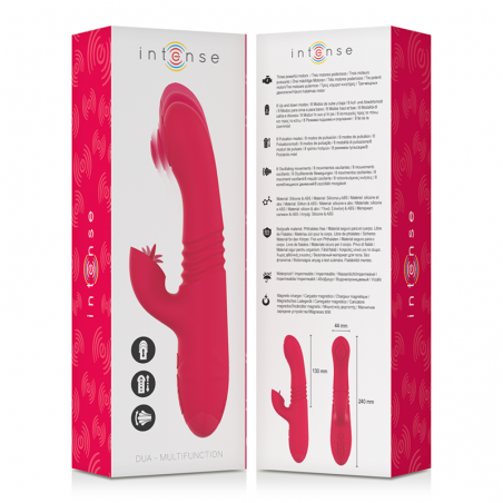 INTENSE - VIBROMASSEUR MULTIFONCTION DUA HAUT & BAS AVEC LANGUE ROUGE