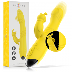 INTENSE - VIBROMASSEUR MULTIFONCTION TOKY UP & DOWN AVEC STIMULATEUR CLITORAL JAUNE