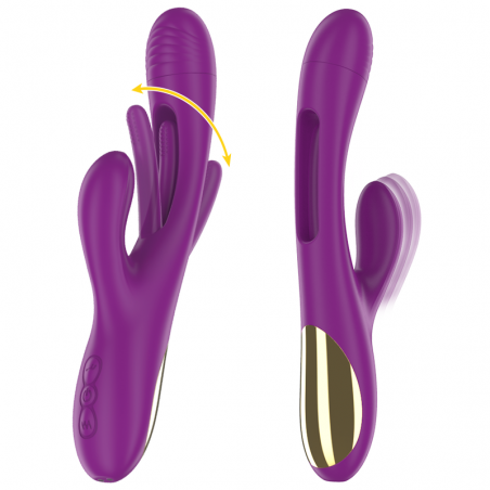 INTENSE - APOLO VIBROMASSEUR MULTIFONCTION RECHARGEABLE 7 VIBRATIONS AVEC LANGUE OSCILLANTE VIOLET