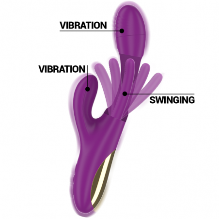 INTENSE - APOLO VIBROMASSEUR MULTIFONCTION RECHARGEABLE 7 VIBRATIONS AVEC LANGUE OSCILLANTE VIOLET