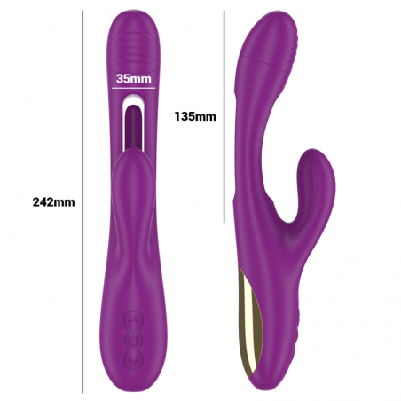 INTENSE - APOLO VIBROMASSEUR MULTIFONCTION RECHARGEABLE 7 VIBRATIONS AVEC LANGUE OSCILLANTE VIOLET