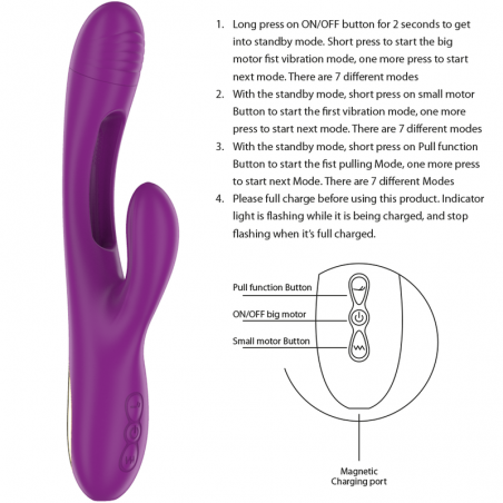 INTENSE - APOLO VIBROMASSEUR MULTIFONCTION RECHARGEABLE 7 VIBRATIONS AVEC LANGUE OSCILLANTE VIOLET