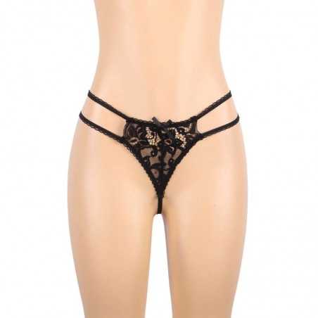 SUBBLIME SET - ENSEMBLE TROIS PIÈCES SOUTIEN-GORGE + PORTE-JARRETELLE + STRING L/XL