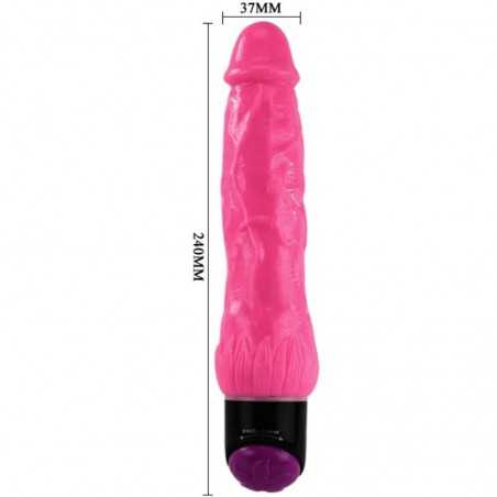 VIBROMASSEUR RÉALISTE SEXE COULEURÉ ROSE 24 CM