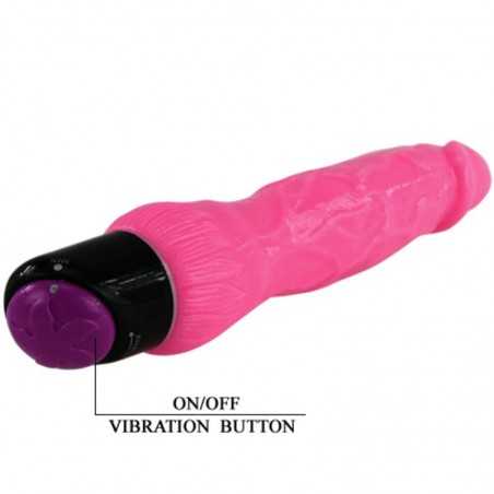 VIBROMASSEUR RÉALISTE SEXE COULEURÉ ROSE 24 CM