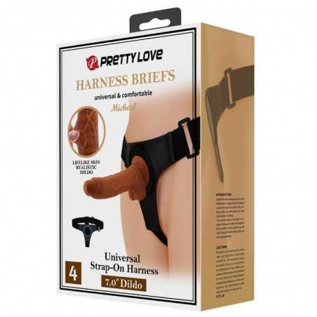 PRETTY LOVE - HARNAIS CULOTTE HARNAIS UNIVERSEL AVEC GODE MICHEAL 20 CM NOIR