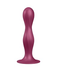 SATISFYER - GODE EN SILICONE DOUBLE BALL-R GRENAT