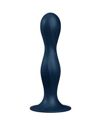 SATISFYER - DILDO EN SILICONE DOUBLE BALL-R BLEU