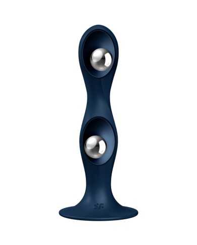 SATISFYER - DILDO EN SILICONE DOUBLE BALL-R BLEU