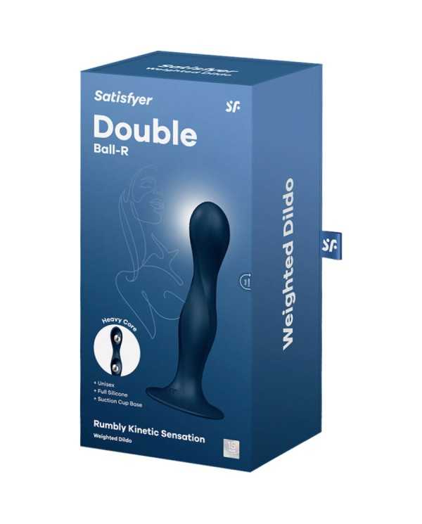 SATISFYER - DILDO EN SILICONE DOUBLE BALL-R BLEU