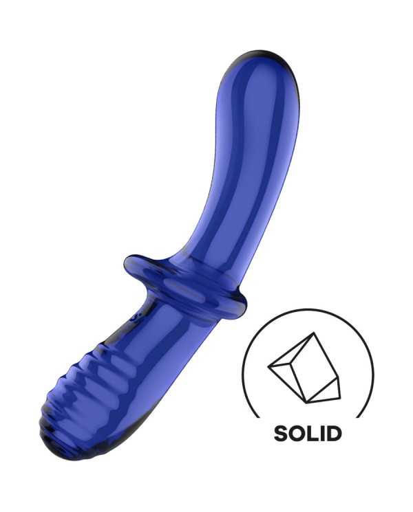 SATISFYER - GODE DOUBLE CRISTAL BLEU