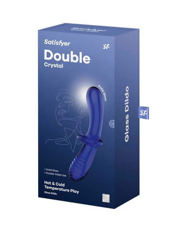 SATISFYER - GODE DOUBLE CRISTAL BLEU