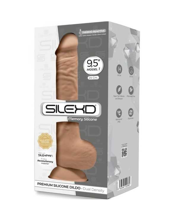 SILEXD - MODÈLE 1 PÉNIS RÉALISTE PREMIUM SILEXPAN SILICONE CARAMEL 24 CM