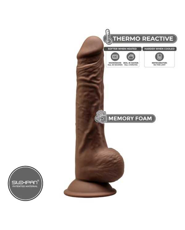 SILEXD - MODÈLE 1 PÉNIS RÉALISTE PREMIUM SILEXPAN SILICONE MARRON 24 CM