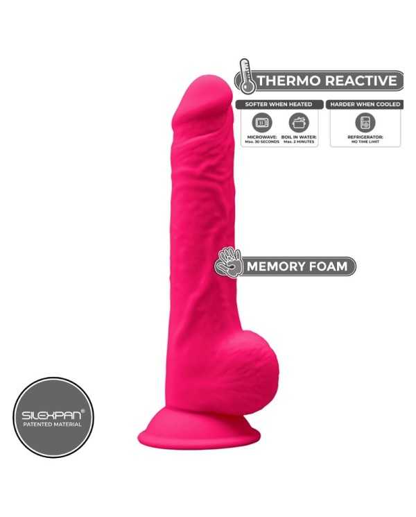 SILEXD - MODÈLE 1 PÉNIS RÉALISTE PREMIUM SILEXPAN SILICONE FUCHSIA 24 CM