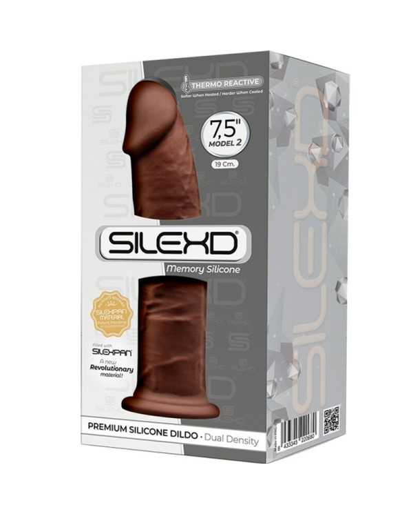 SILEXD - MODÈLE 2 PÉNIS RÉALISTE PREMIUM SILEXPAN SILICONE MARRON 19 CM