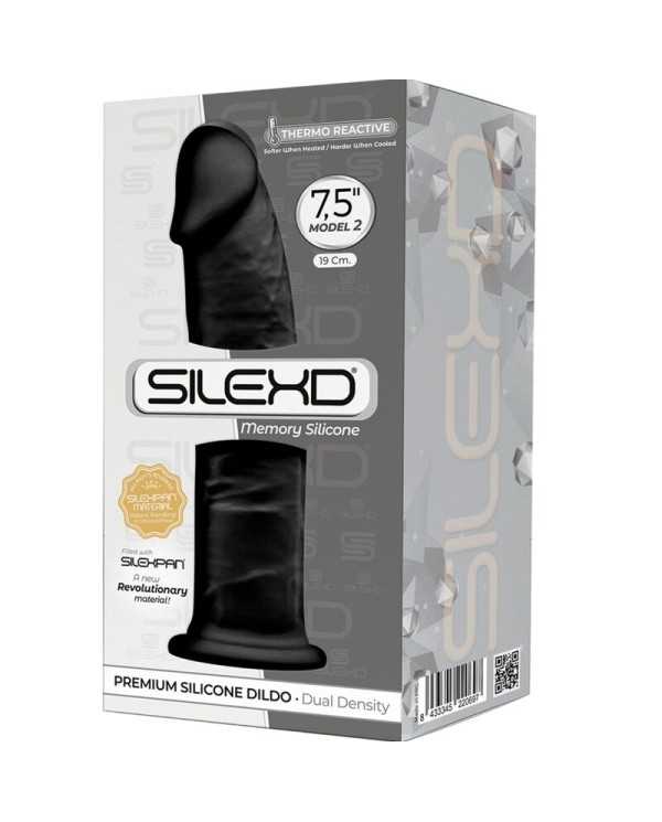 SILEXD - MODÈLE 2 PÉNIS RÉALISTE PREMIUM SILEXPAN SILICONE NOIR 19 CM