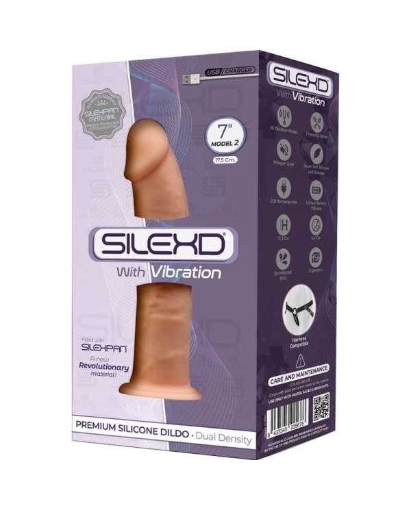 SILEXD - MODÈLE 1 VIBRATEUR PÉNIS RÉALISTE SILICONE PREMIUM SILEXPAN 17.5 CM