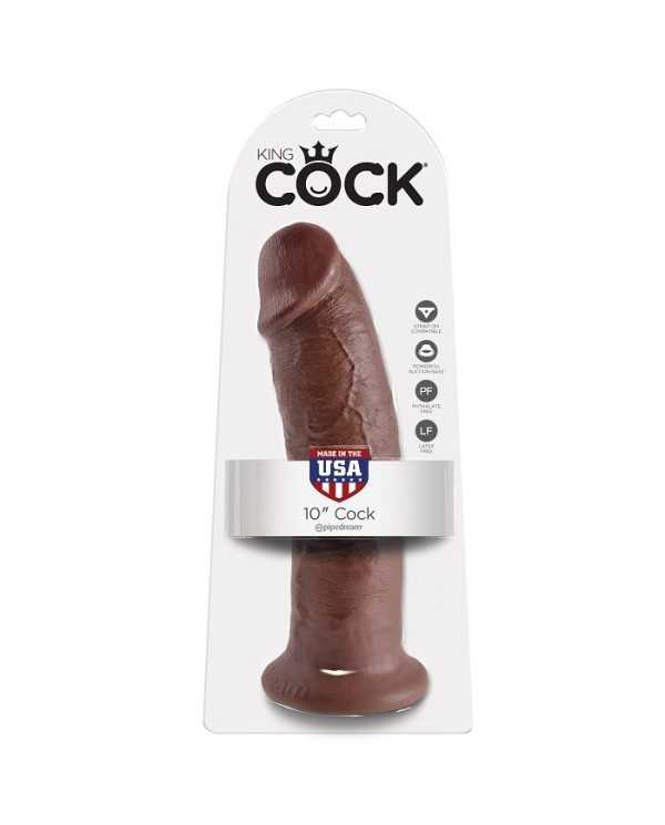 KING COCK - 10 GODEUE MARRON 25.4 CM