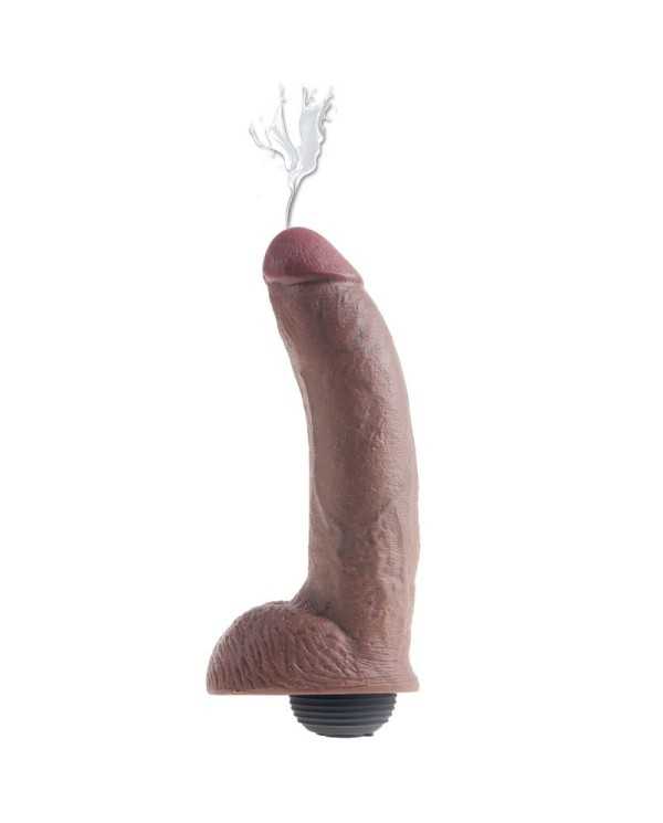 KING COCK - PÉNIS EJACULATEUR RÉALISTE MARRON 22.86 CM