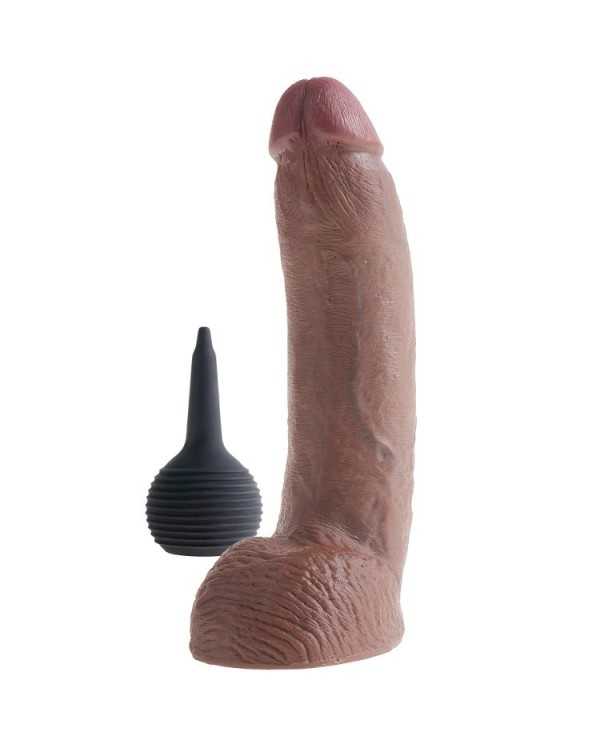 KING COCK - PÉNIS EJACULATEUR RÉALISTE MARRON 22.86 CM