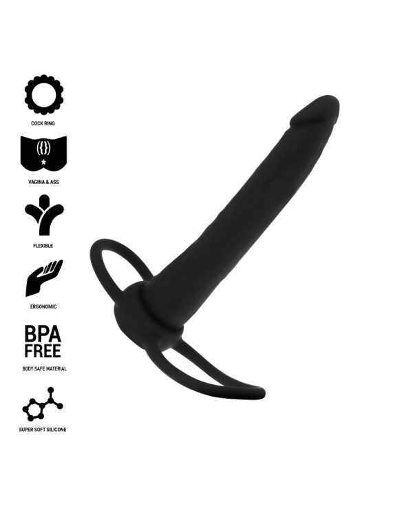 MYTHOLOGY - GODE ANAL COBI ONYX AVEC ANNEAU DE BITE ET TESTICULE SILICONE 13 CM