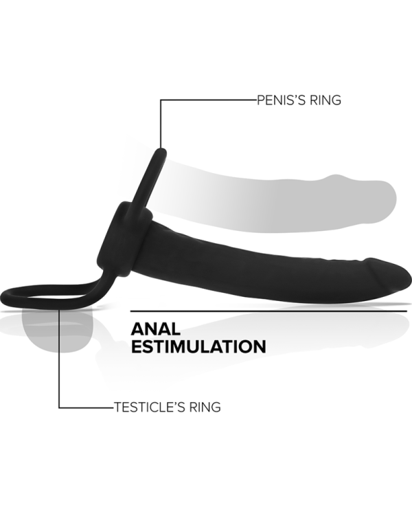 MYTHOLOGY - GODE ANAL COBI ONYX AVEC ANNEAU DE BITE ET TESTICULE SILICONE 13 CM